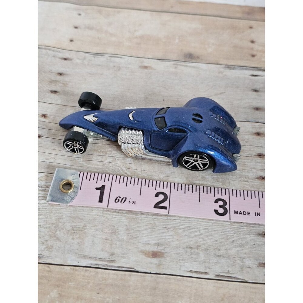 Hot Wheels Hammered Coupe Metallic Blue V12 Chrome Exhaust 2000 Design - Picture 7 of 7